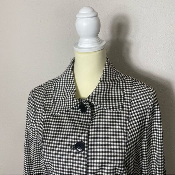 Carlisle Black & White Gingham Wool Blend Button Front Blazer/Coat Womens Size 8 - Picture 5 of 16